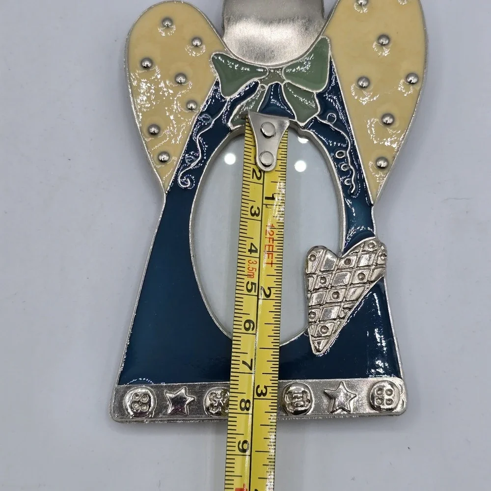 Vtg Giftco‎ Angel Multicolor Metal Floral Photo Picture Frame Free Standing